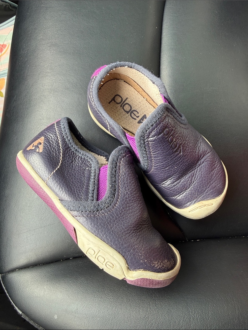 Plae Migi Leather Slip On Purple. Size 8